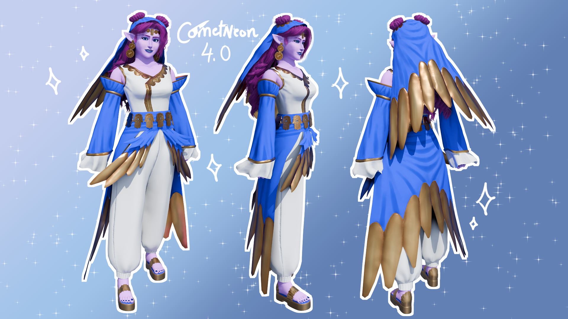 Vtuber and animated character model of the Vtuber Cometneon. This is the 4.0 version.